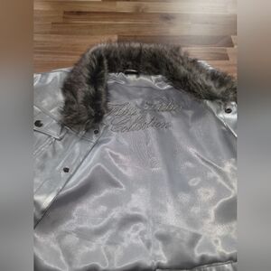 Silver Jacket with Faux Fur Collar "FUBU"